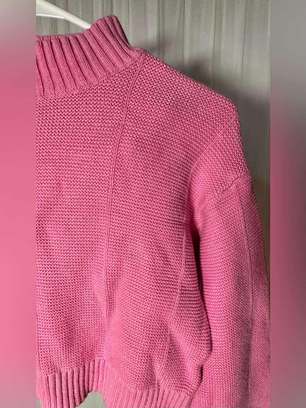 La Hearts Bubblegum Pink Ribbed Turtleneck Sweater